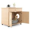 Cat Litter Box Enclosure with Sisal Scratching Doors and Storage