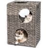 Rattan Cat Litter,Cat Bed with Rattan Ball and Cushion