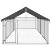 Outdoor Dog Kennel with Roof 236.2"x78.7"x59.1"