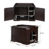 FCH Cat Litter Box Enclosure Cabinet, Large Wooden Indoor Storage Bench Furniture for Living Room, Bedroom, Bathroom, Side Table w/Pet Mat