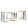 Wood Freestanding Pet Gate;  38"-71" Length Adjustable Dog Gate;  Safety Fence for Stairs Doorways;  Natural