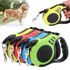 3/5M Dog Leash Durable Leash Automatic Retractable Walking Running Leads Dog Cat Leashes Extending Dogs Pet Products (Color: Yellow, size: 3m)