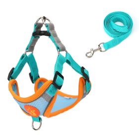 Small Dog Harness Puppy Harness and Leash Set with Reflective Strip for Small Dog Breeds (Color: Blue, size: XL)